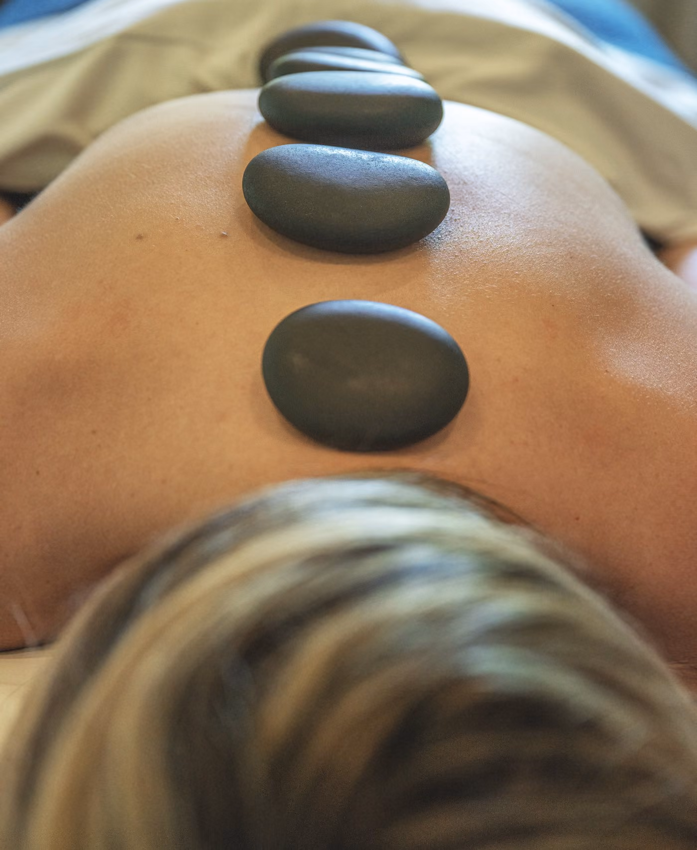 Hot stone massage treatment at Chesapeake Bay Beach Club spa