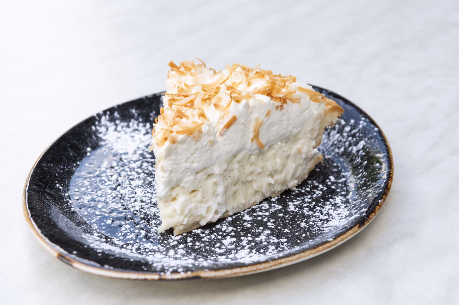 Coconut pie dessert served at Knoxie's restaurant, Chesapeake Bay Beach Club