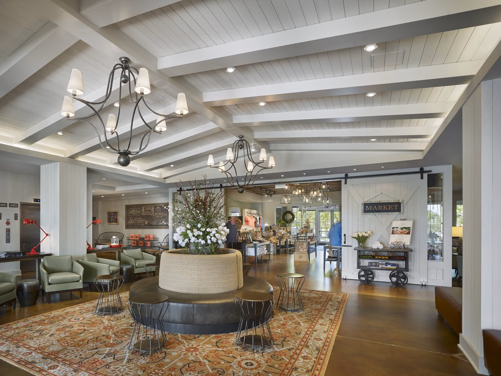 Welcoming lobby of The Inn at Chesapeake Bay Beach Club