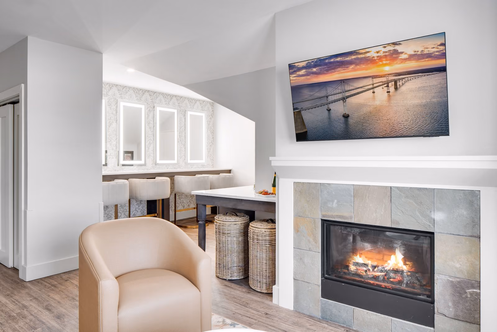 Living room of the Veranda Suite at The Inn, Chesapeake Bay Beach Club