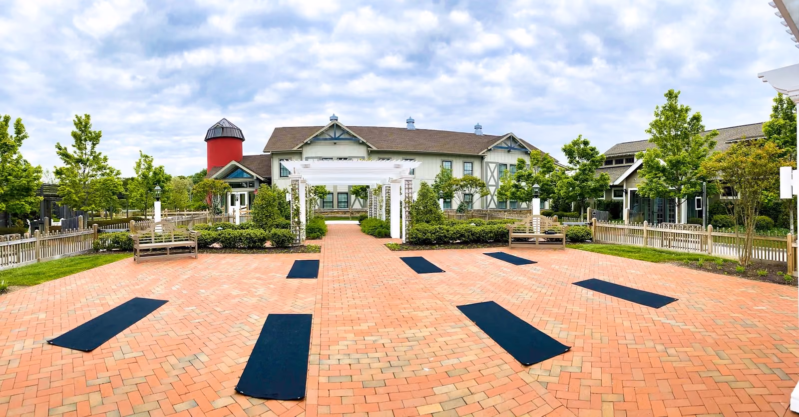 Outdoor yoga class at Chesapeake Bay Beach Club resort