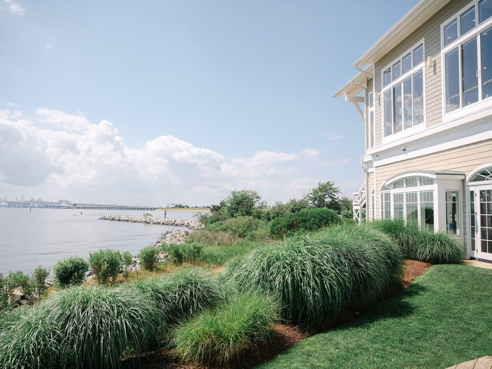 Sunset Ballroom during a special event with bay-view windows and sophisticated decor at Chesapeake Bay Beach Club