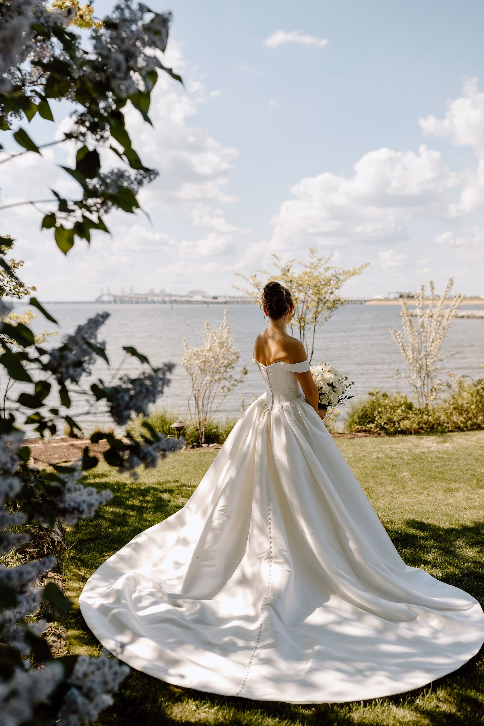 Wedding couple portrait at Chesapeake Bay Beach Club