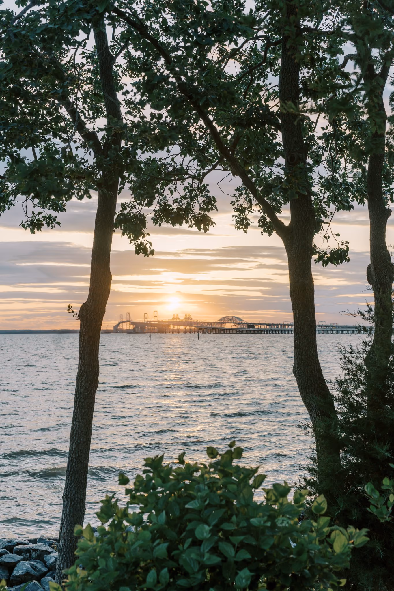 Sunset Ballroom Rooftop wedding setup at Chesapeake Bay Beach Club