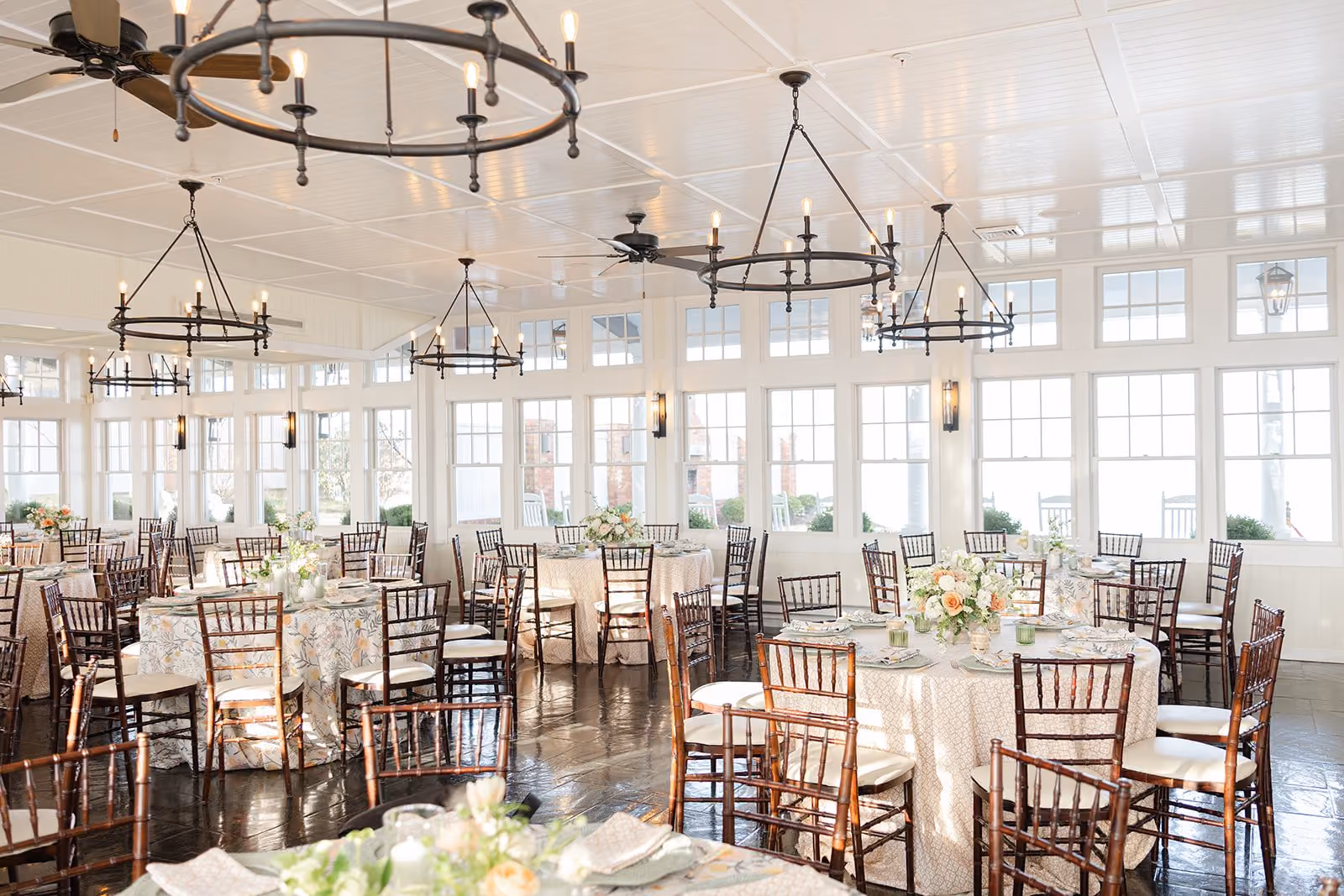 Silver Orchard event decor at Chesapeake Bay Beach Club