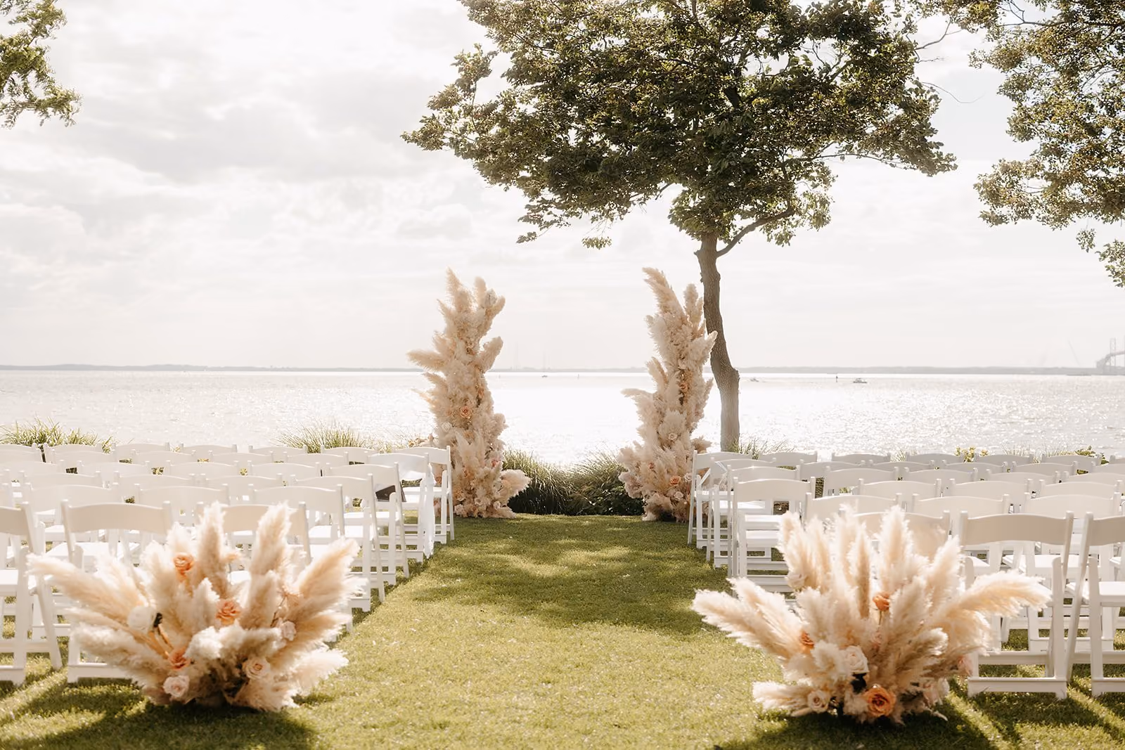 Tavern lawn wedding ceremony at Chesapeake Bay Beach Club