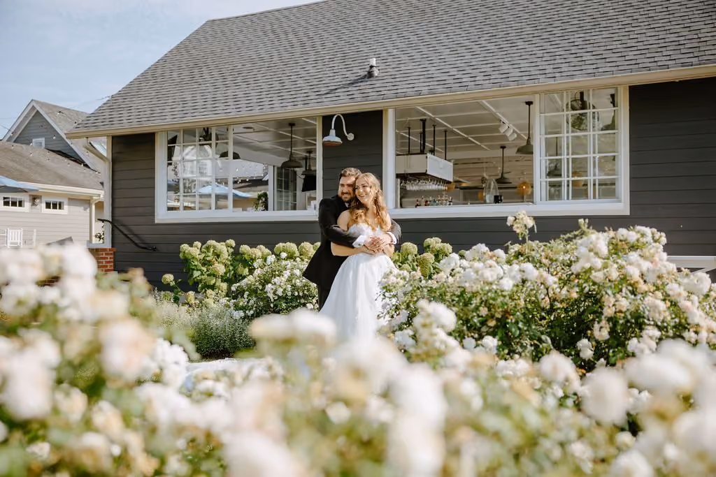Wedding couple portrait at the Beach House at Chesapeake Bay Beach Club