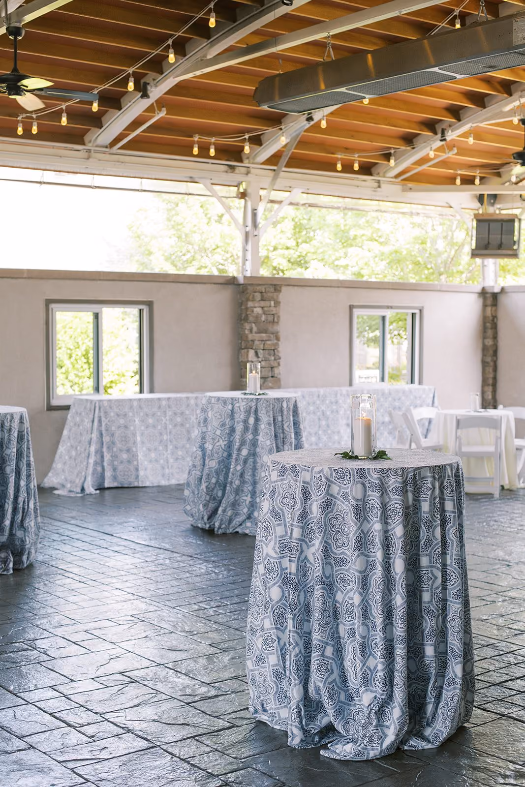 Reception table setting in the Inn Ballroom at Chesapeake Bay Beach Club