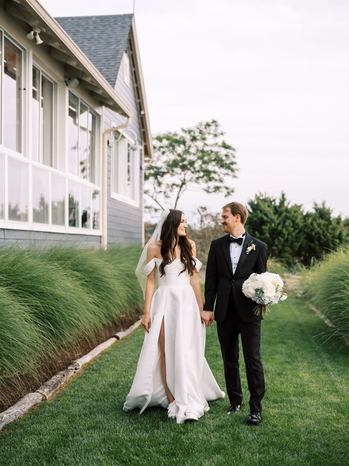 Newlywed couple at their Beach House wedding at Chesapeake Bay Beach Club