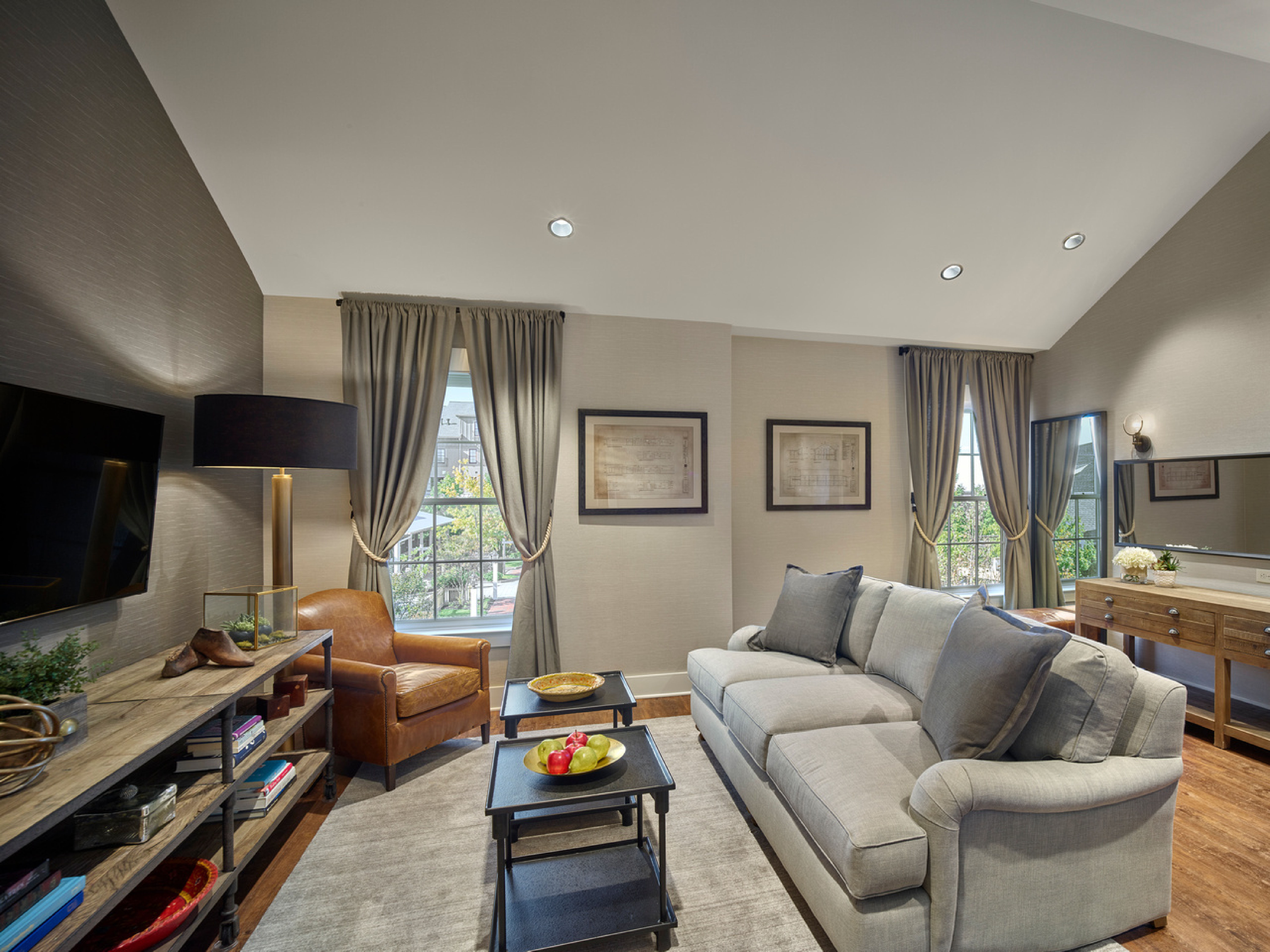 Barn Suite features separate living room, bedroom and two bathrooms.