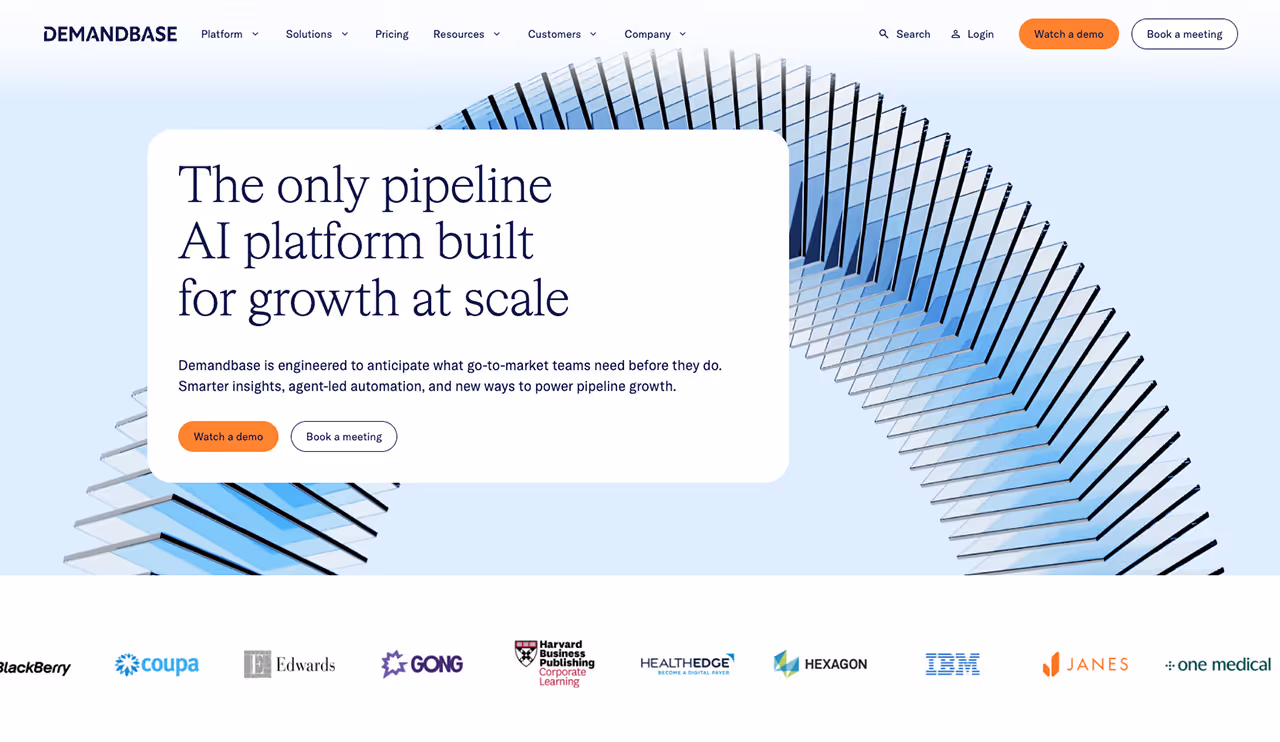 Demandbase hero on home page