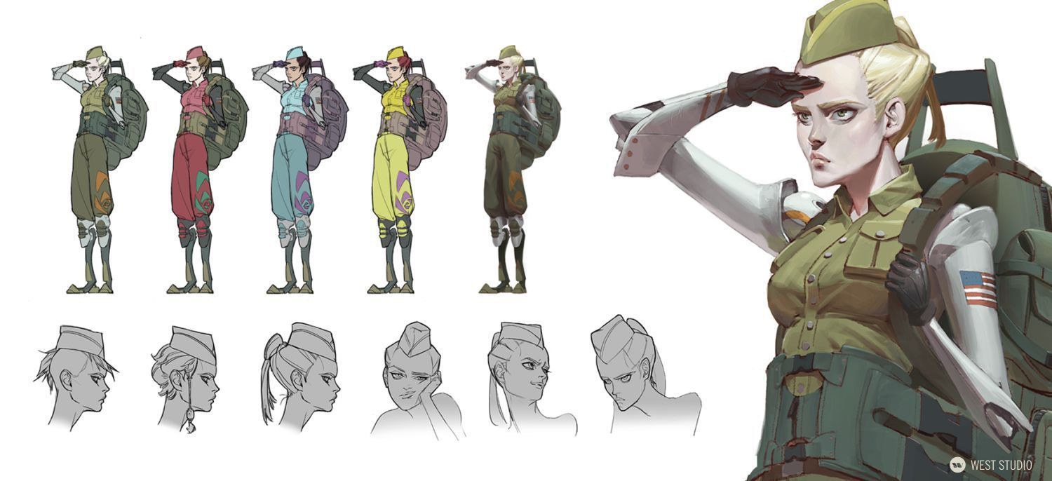 soldier, robot, stylized, american, exploration, character design, costume design