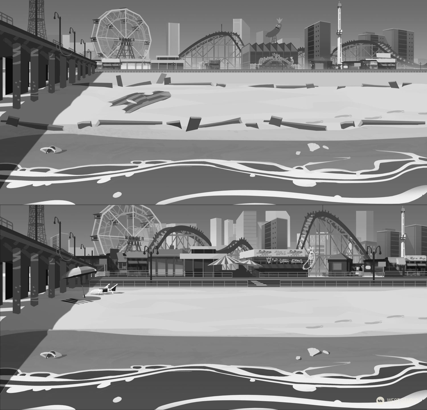 Animation, Background Paintings, Stylized, Illustration, Film