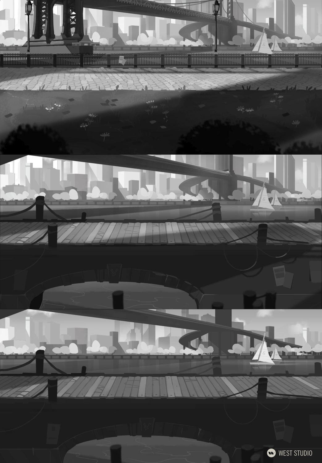 Animation, Background Paintings, Stylized, Illustration, Film