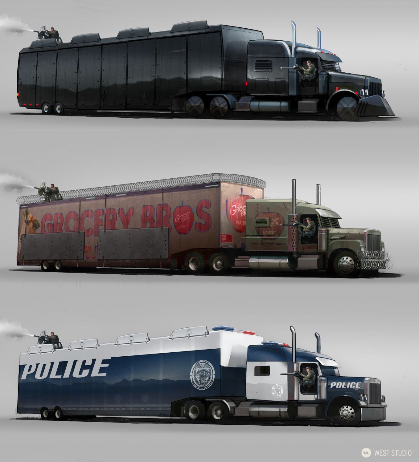 Concept Art, Vehicle Design, Character Concepts, Visual Development, Storyboards