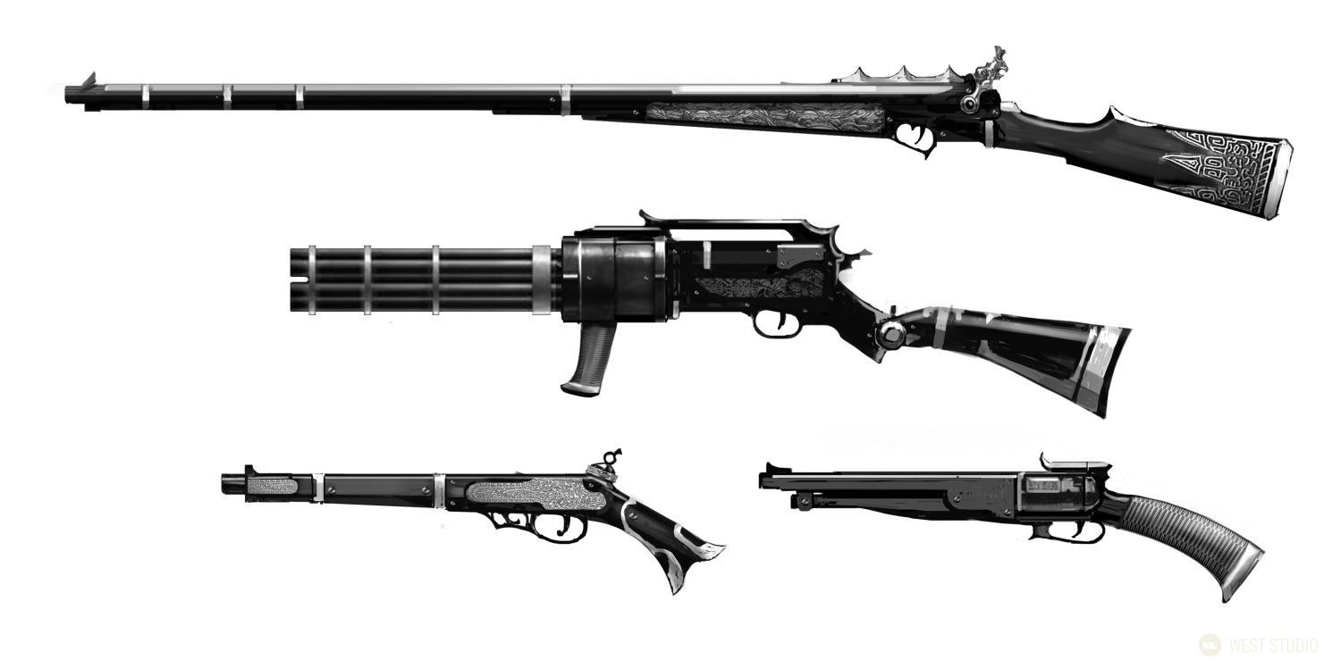 Double Helix Games, Amazon Games, Weapon Concepts, Concept Art, props