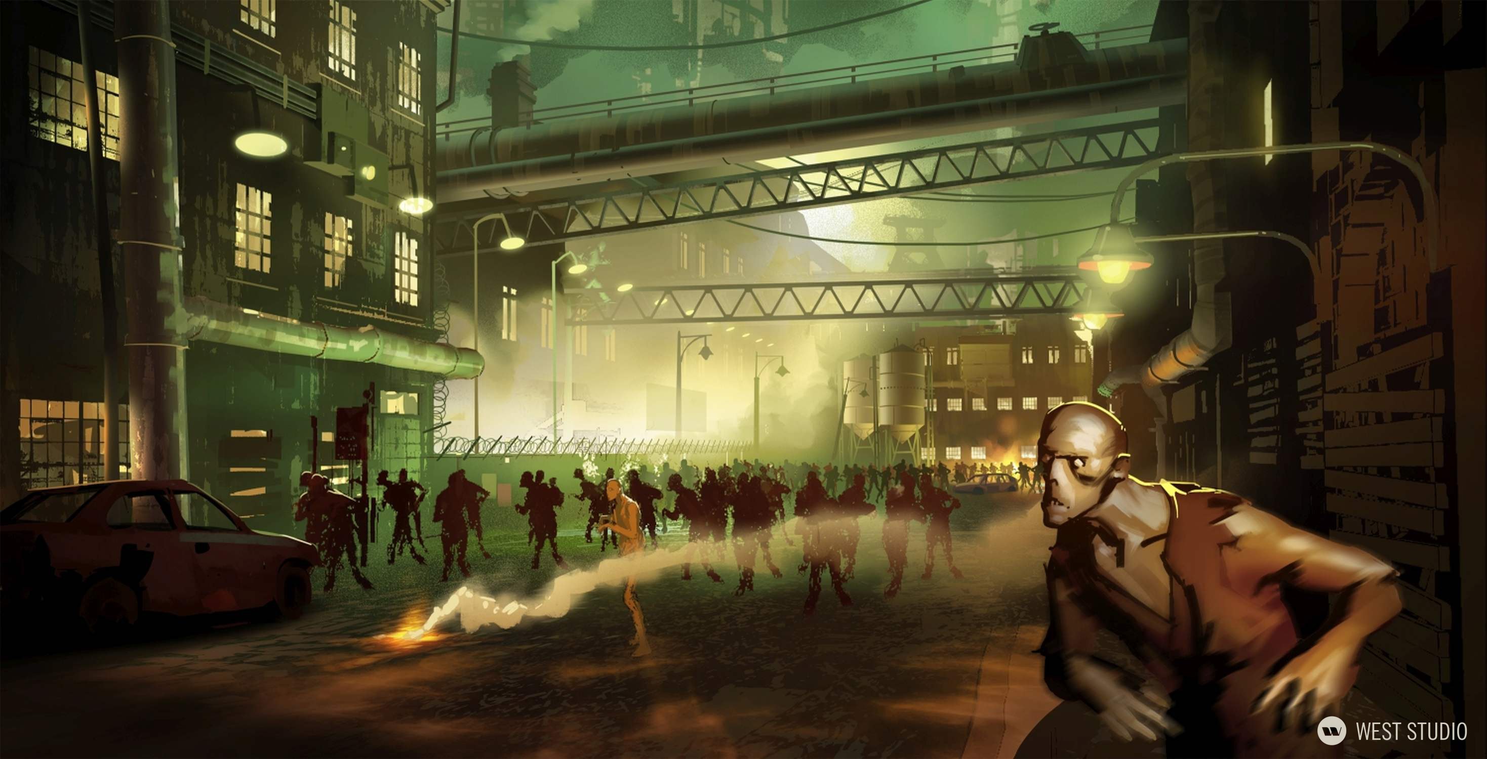 Concept Art, Stylized, Zombie, Capcom, Ninja Gaiden, Yaiba, Environment Concepts