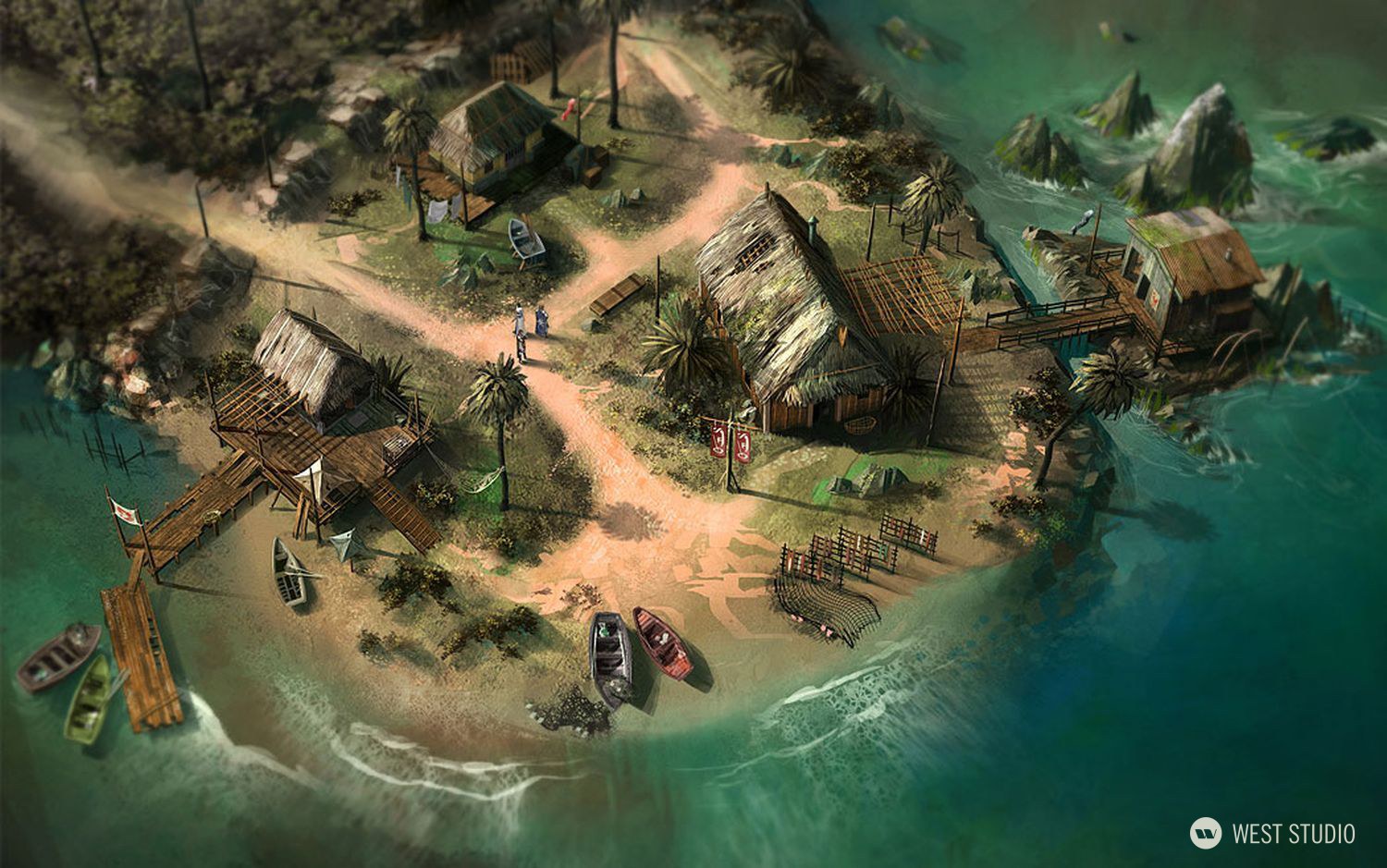 Lineage II, Fantasy, Korean Game Dev, NCSOFT, Concetp Art, Environment Concepts, Aerial view 