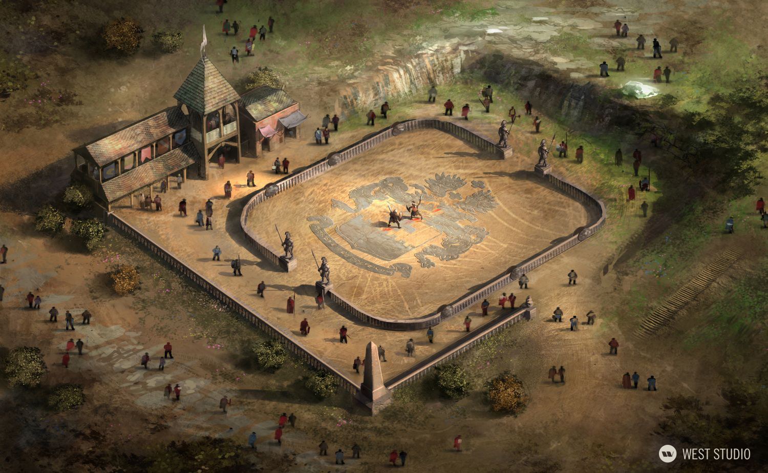 Lineage II, Fantasy, Korean Game Dev, NCSOFT, Concetp Art, Environment Concepts, Aerial view 