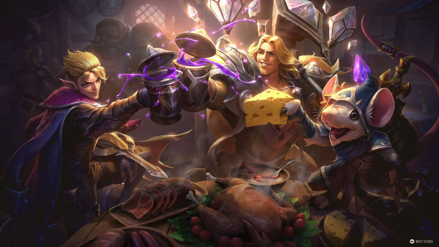 League of Legends, Riot Games, LOL, Splash, Illustration, West Studio, Mingchen Shen, Skins, Rendering, 