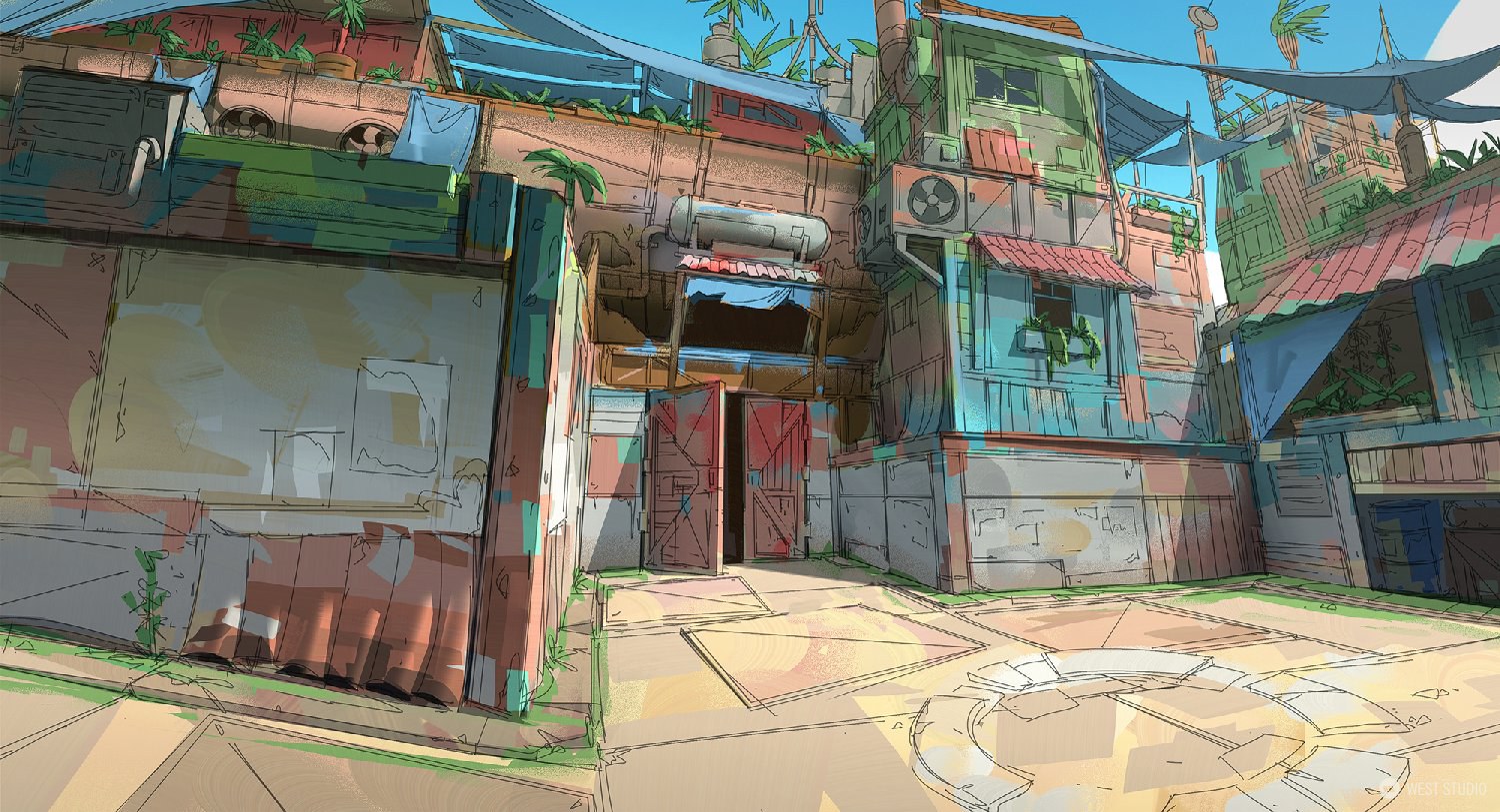 Riot Games, Riot, Valorant, Illustration, Environment Concepts, Concept Art, Game Development, In Game Art, West Studio, Digital Art, Location Design