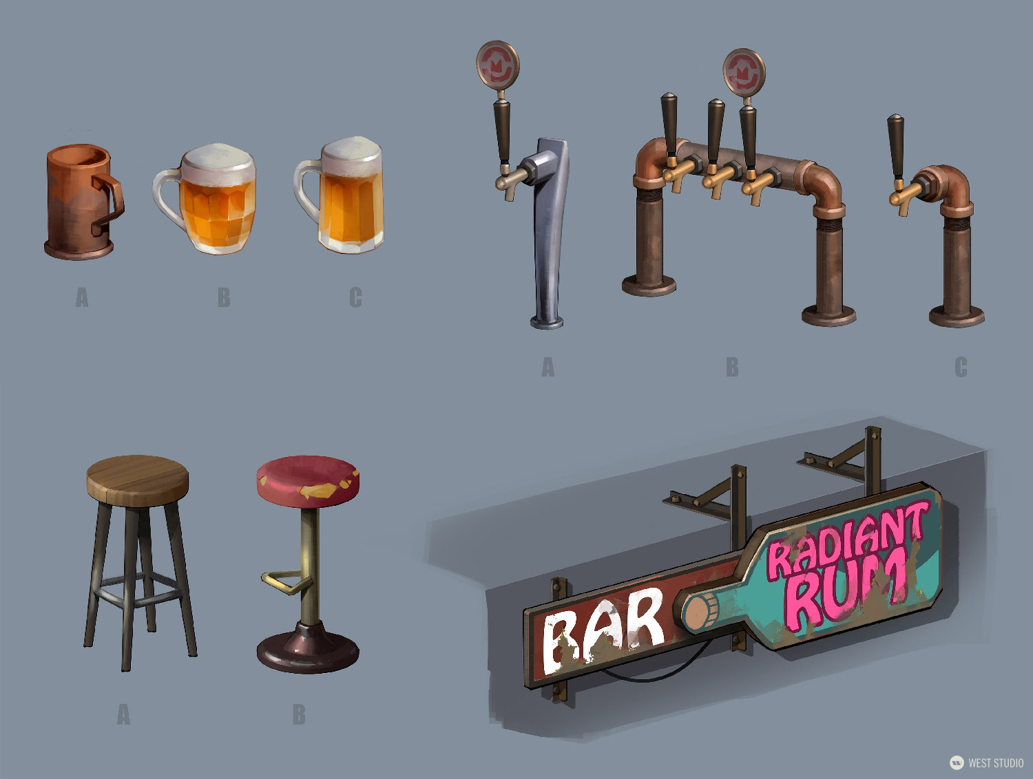 Riot Games, Riot, Valorant, Illustration, Game Development, In Game Art, West Studio, Digital Art, Map Development, Props