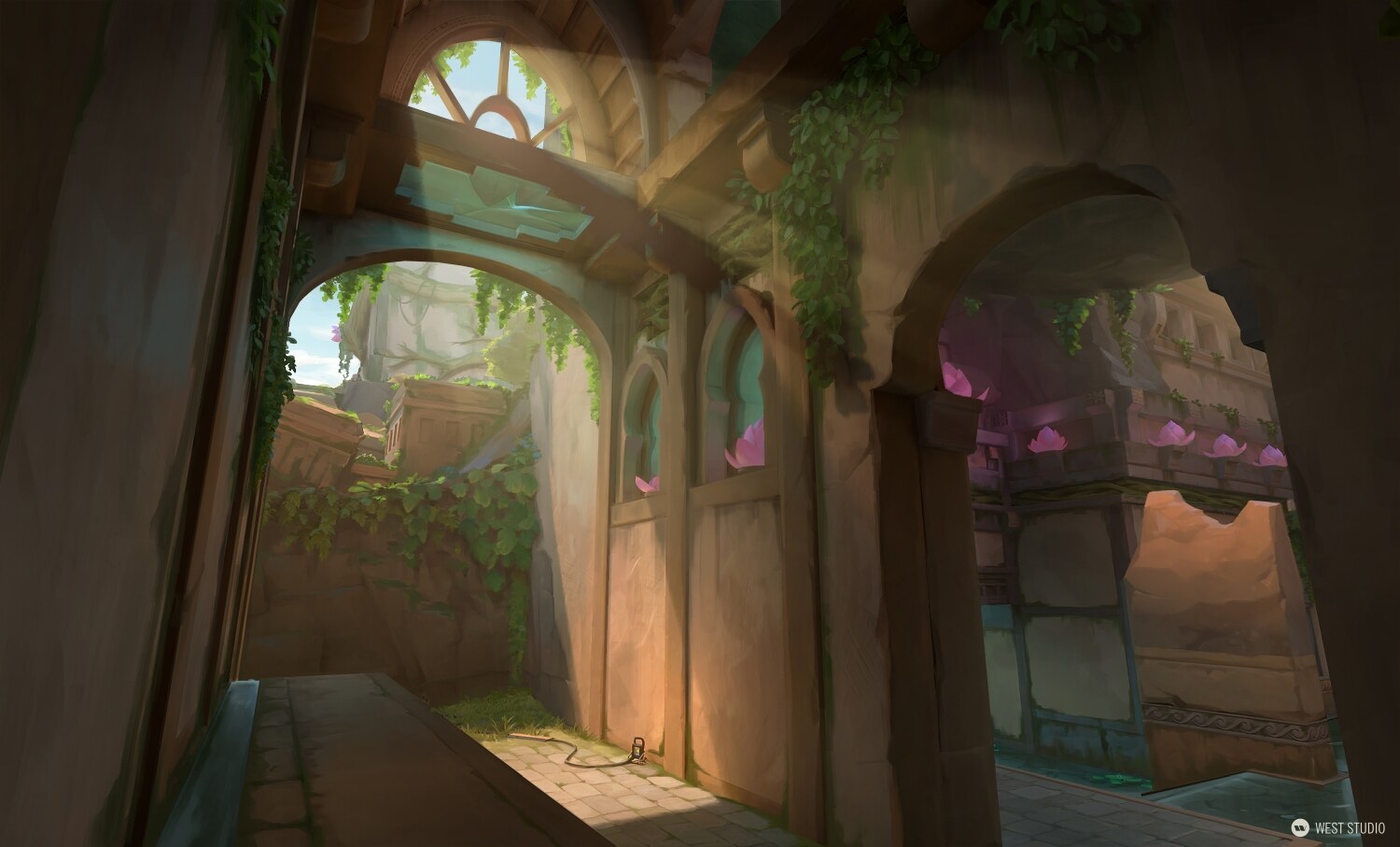 Riot Games, Riot, Valorant, Illustration, Game Development, In Game Art, West Studio, Digital Art, Map Development, Lotus