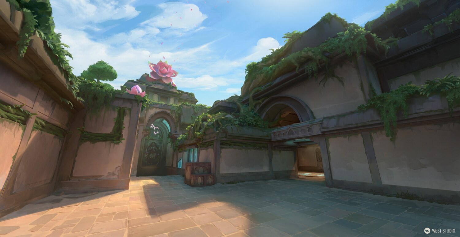 Riot Games, Riot, Valorant, Illustration, Game Development, In Game Art, West Studio, Digital Art, Map Development, Lotus, Temple