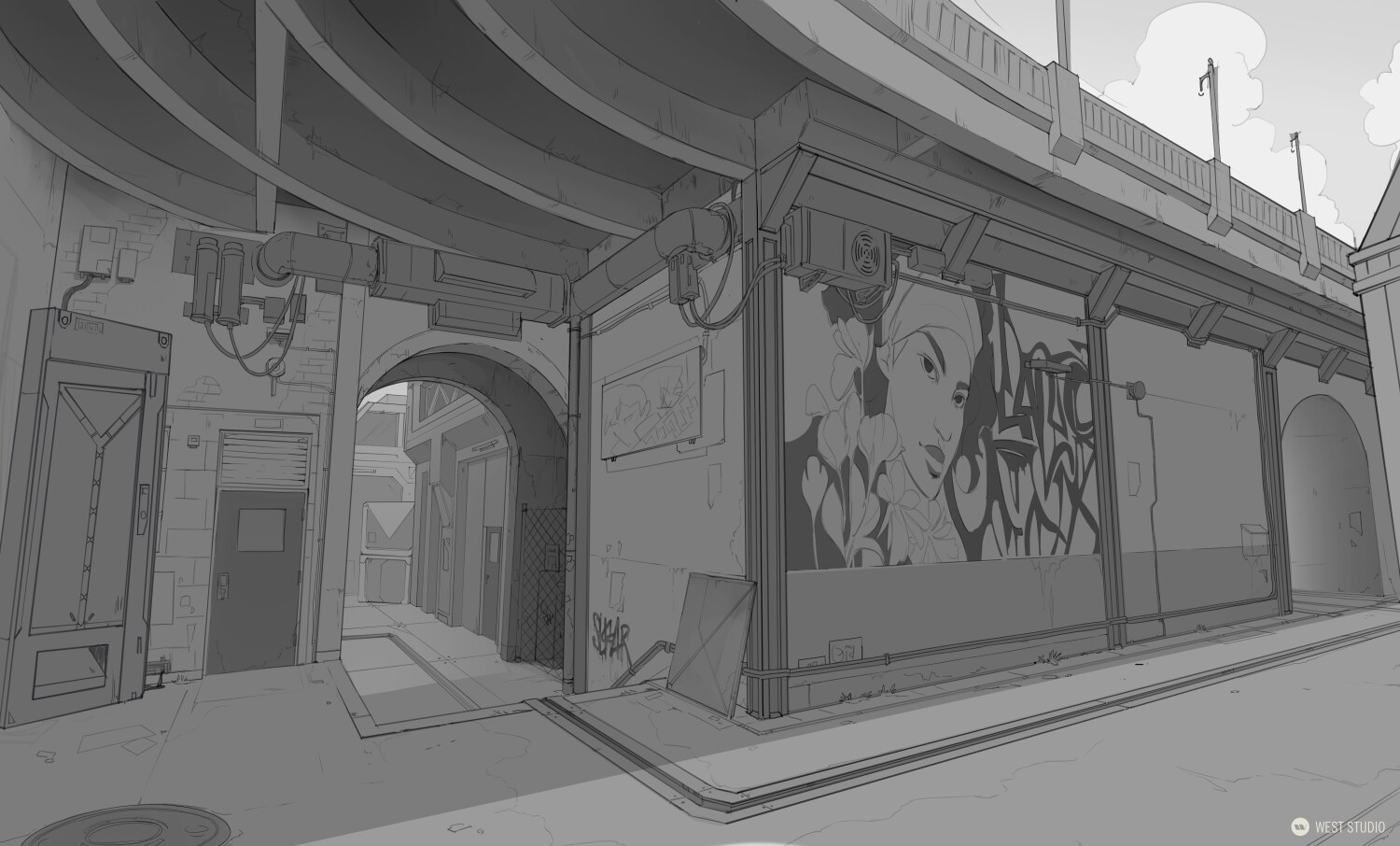 Riot Games, Riot, Valorant, Illustration, Game Development, In Game Art, West Studio, Digital Art, Map Development, Sunset, Sketch