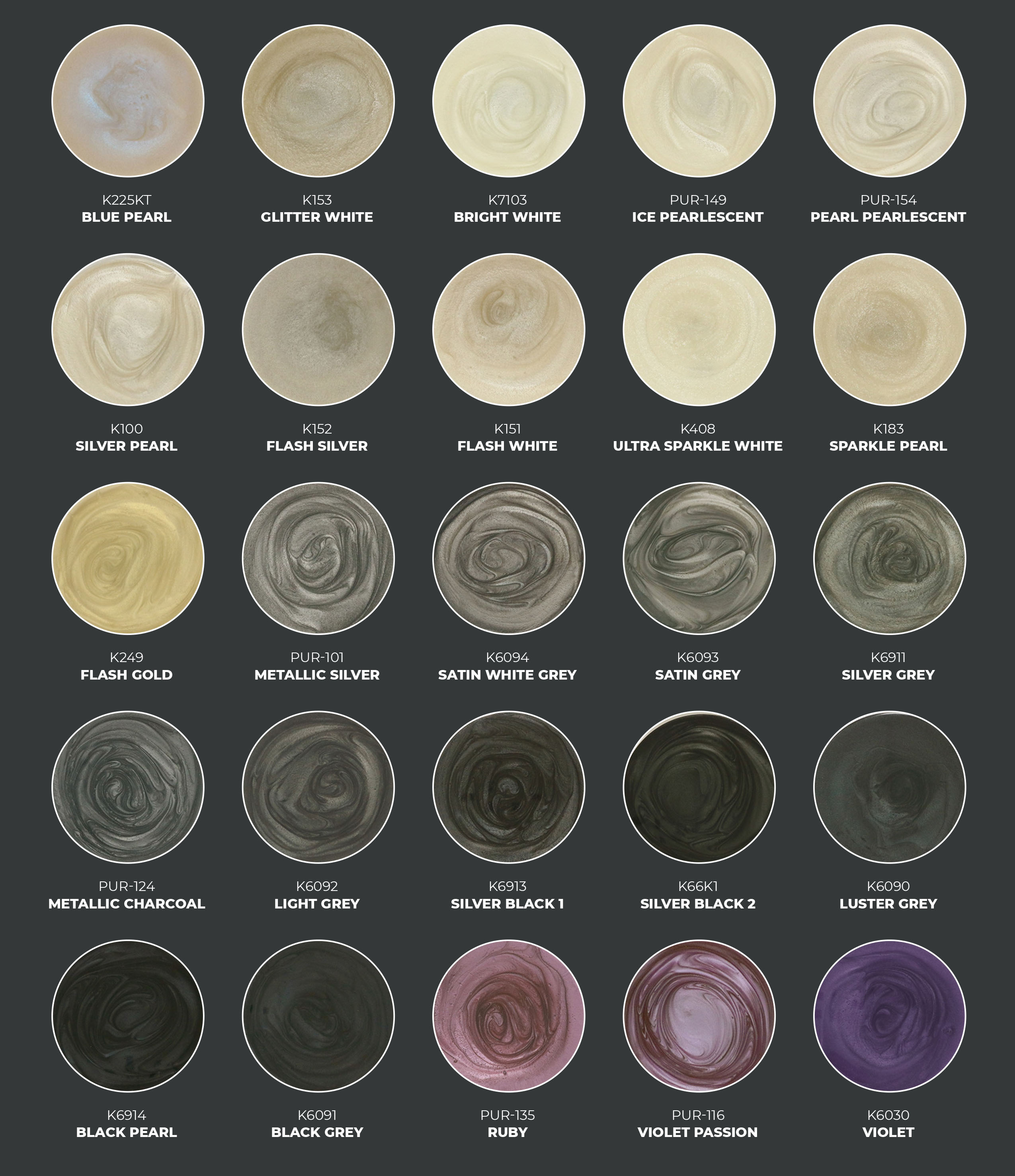 Metallic epoxy flooring colours