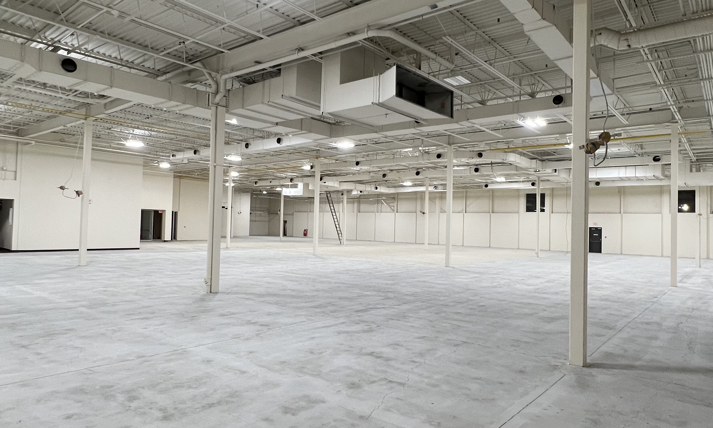 Commercial concrete floor prepared for an epoxy floor coating