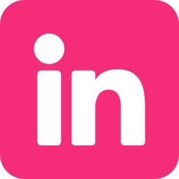 Logo Linkedin stylisé en rose sans contour.