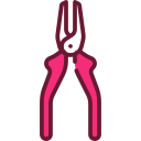 Icône d’une pince (type pince universelle) stylisée, de couleur rose, avec poignées ergonomiques et mâchoires visibles.