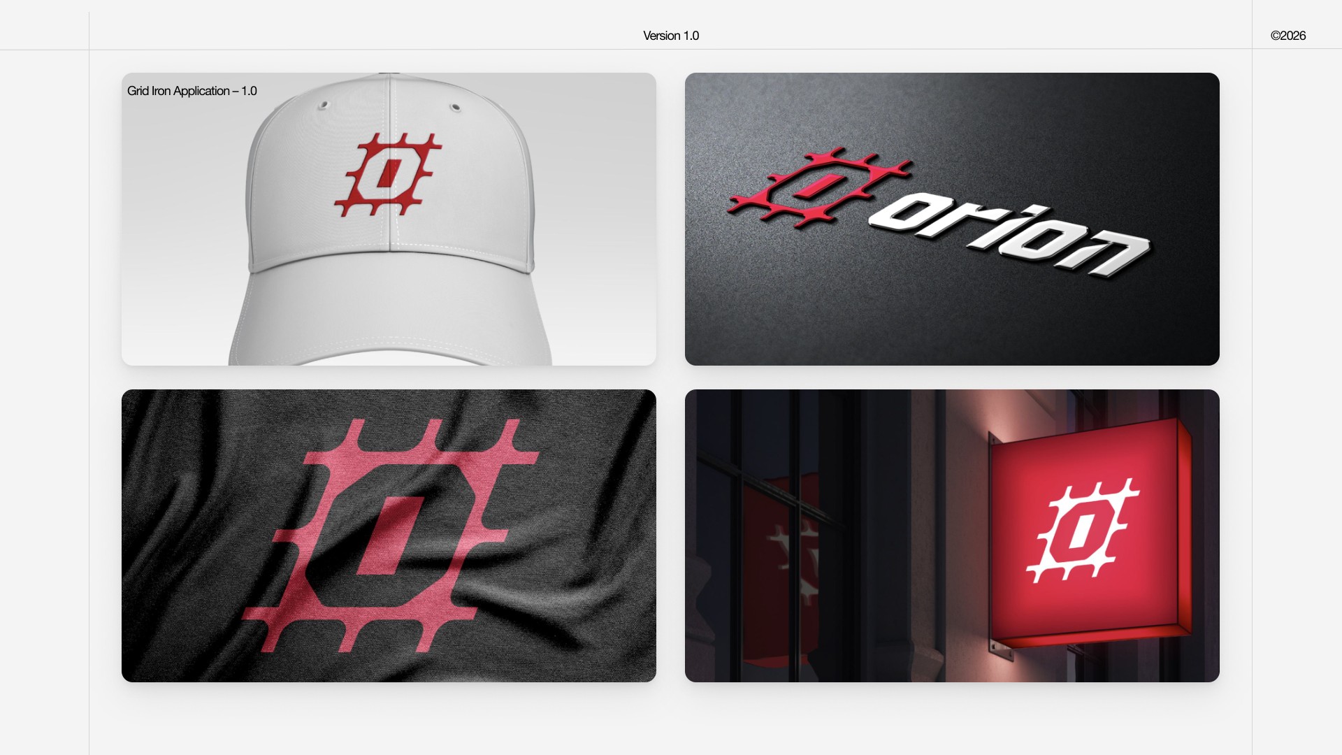 Grid Iron identity application mockups