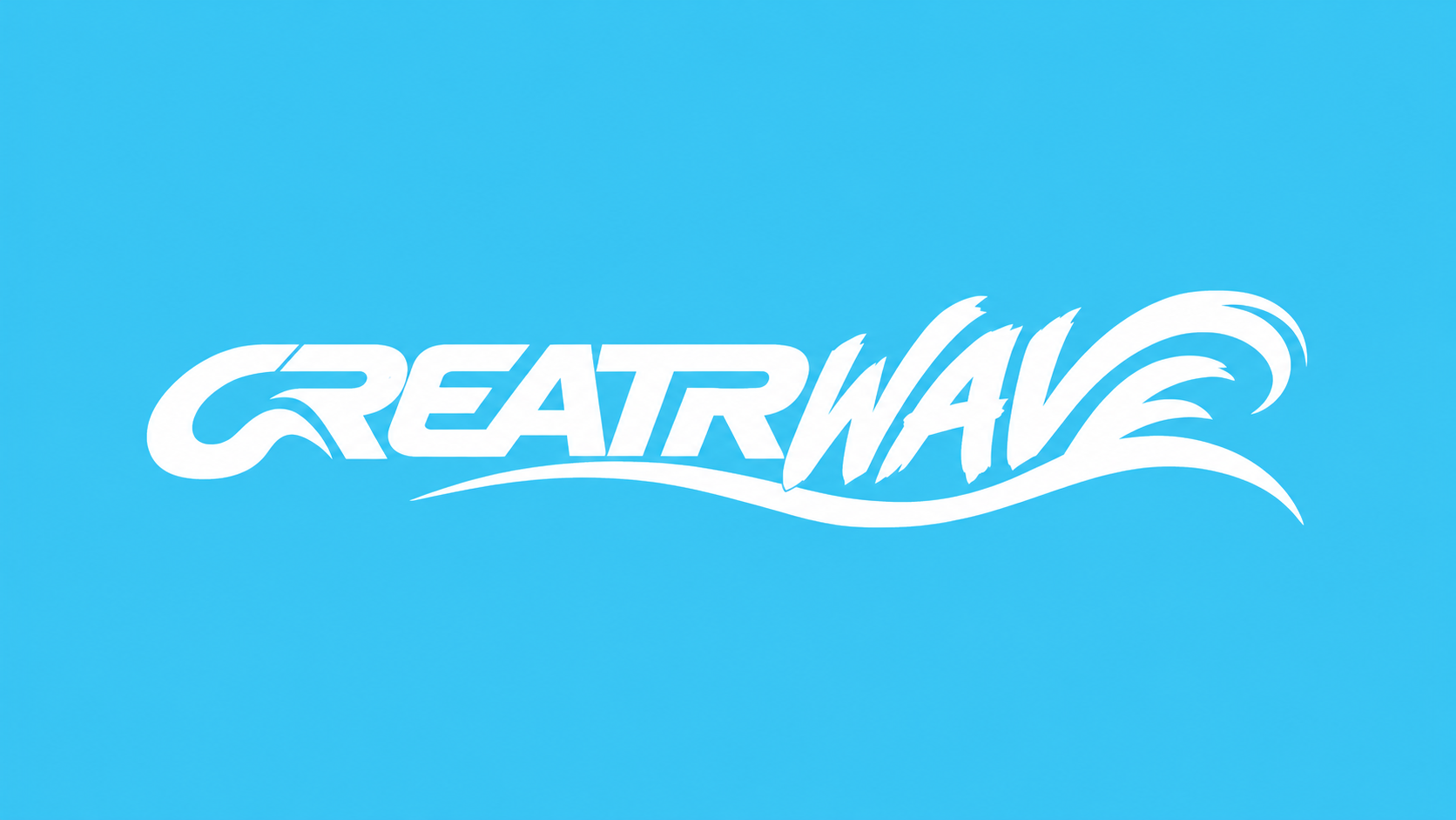 White CREATRWAVE wordmark on signature electric blue