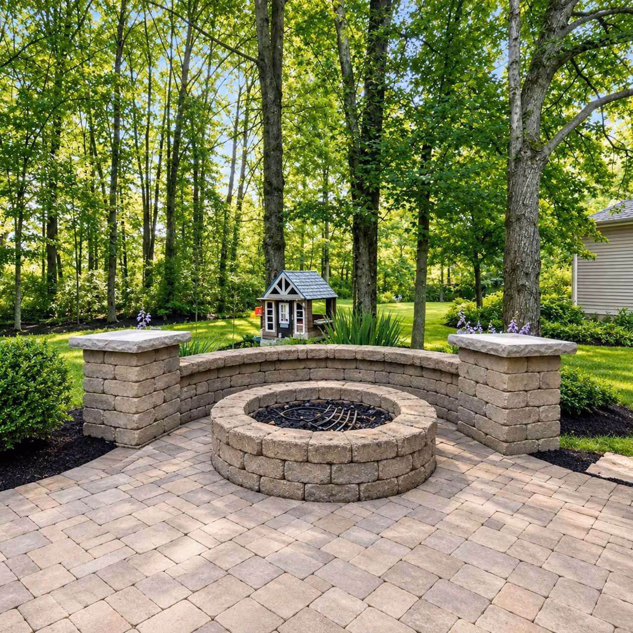 Custom outdoor living design by RFS Lawn and Landscapes in Greater Cincinnati Ohio