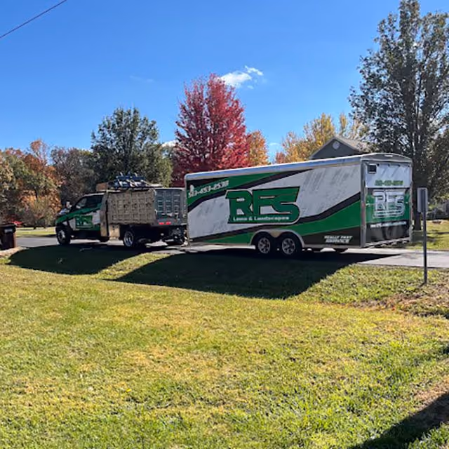 RFS Lawn and Landscapes company trailer serving West Chester and Greater Cincinnati Ohio