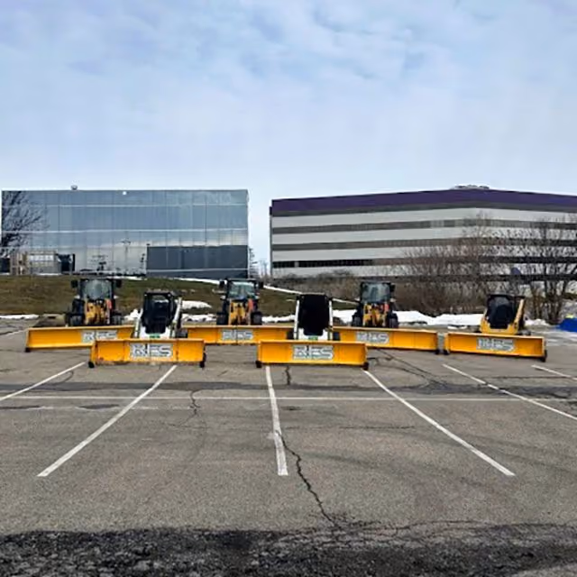 Commercial snow plowing by RFS Lawn and Landscapes in West Chester Ohio