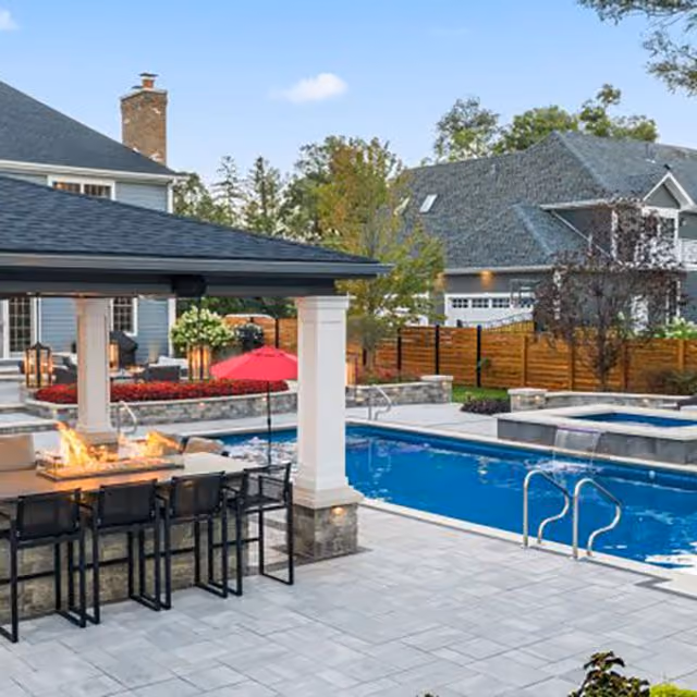 Pool outdoor living space near me by RFS Lawn and Landscapes in Greater Cincinnati Ohio