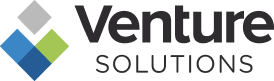 Venture Solutions company logo with colored diamond shapes and black text.