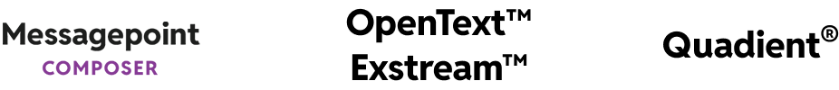 Messagepoint Composer logo with stylized black and purple text on a white background.