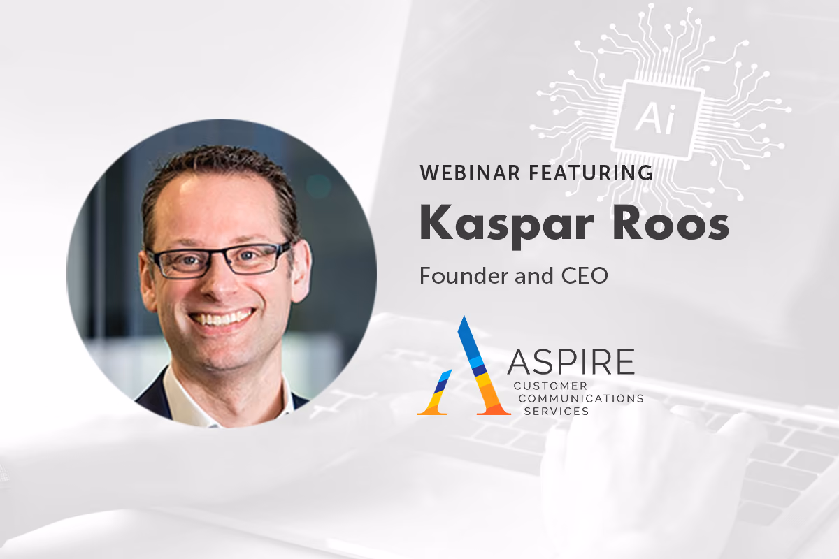 Kaspar Roos, founder and CEO of Aspire Customer Communications Services, smiling in a professional setting.