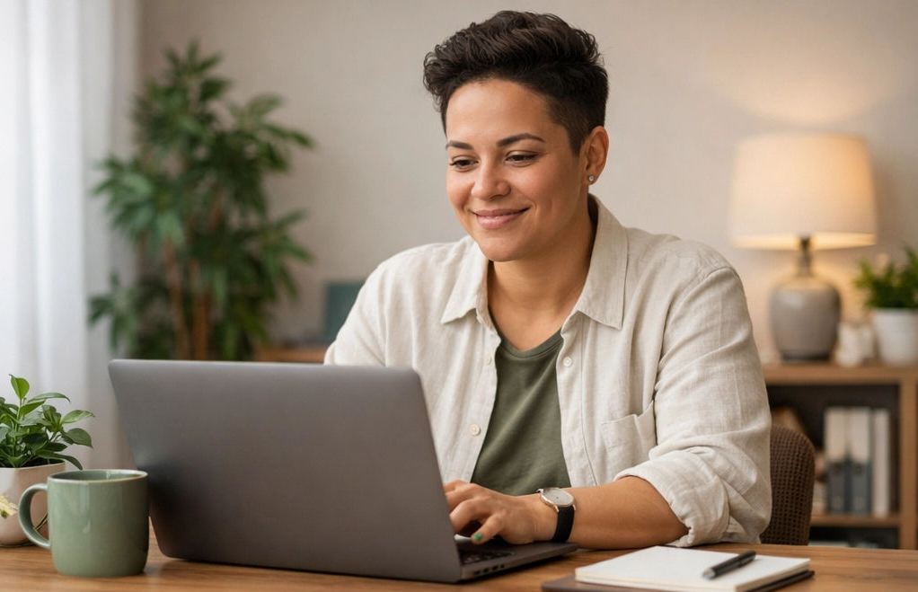 person at a computer