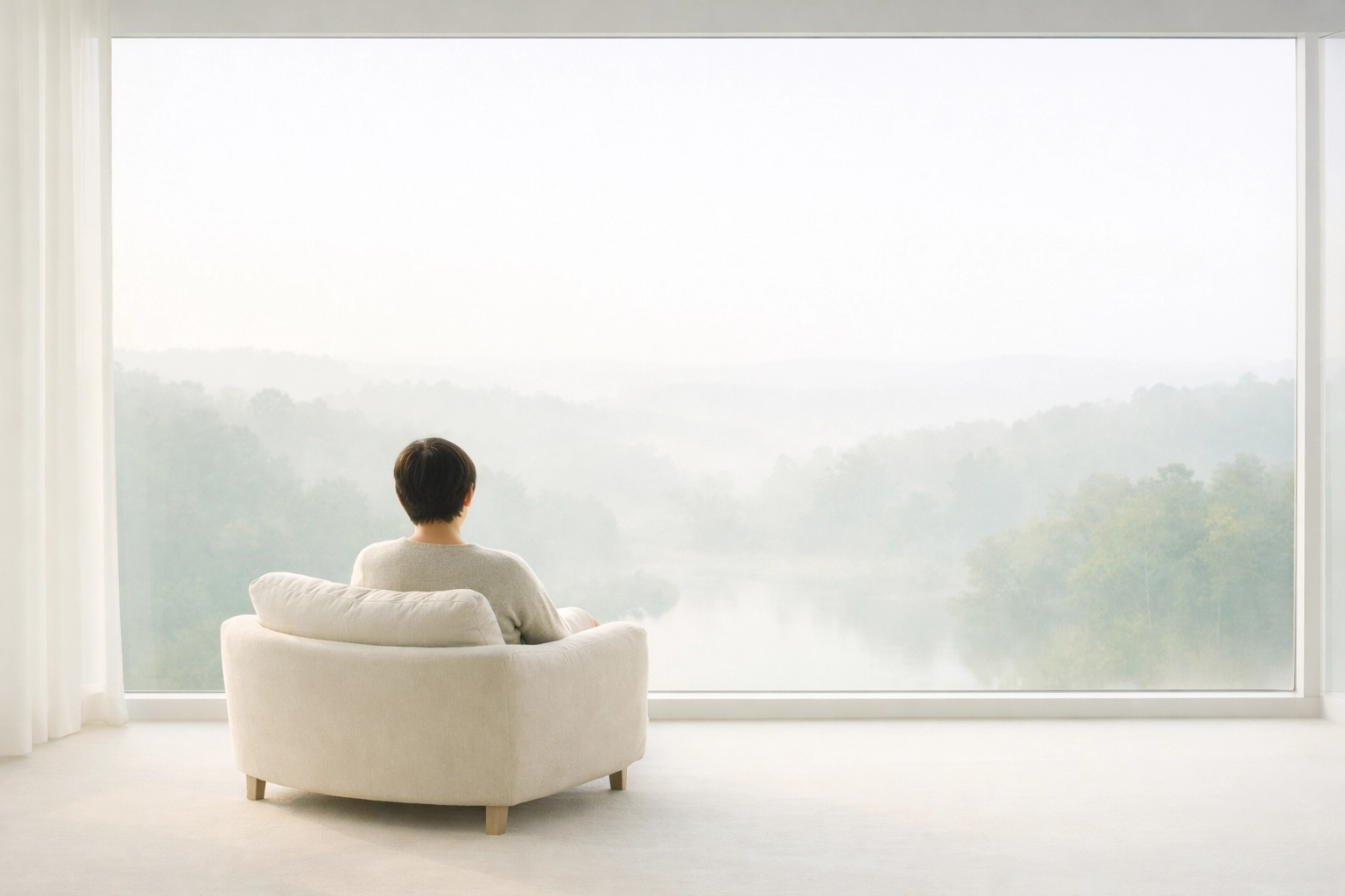 Person resting in a peaceful armchair to lower stress hormones and practice mental recovery.