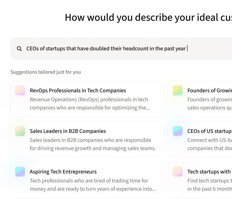 Product screen displaying intent signal creation