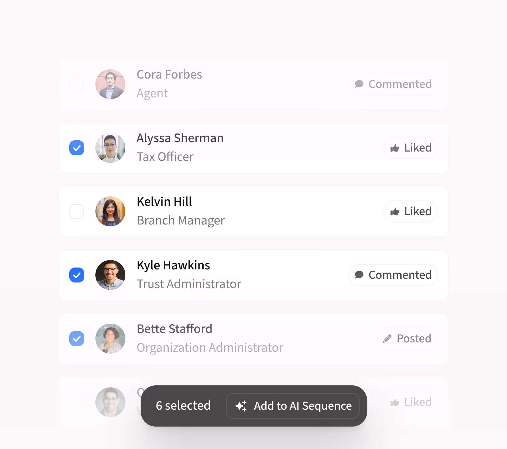 Product screen displaying Amplemarket's Chrome Extension one click sequence generation