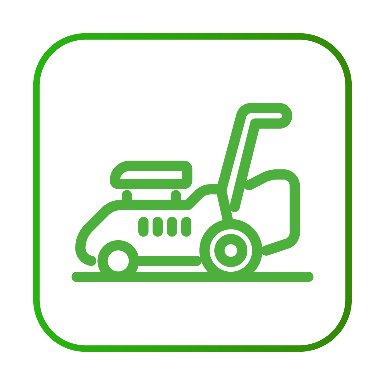 An icon of a mower, to represent marcos lawn care services.