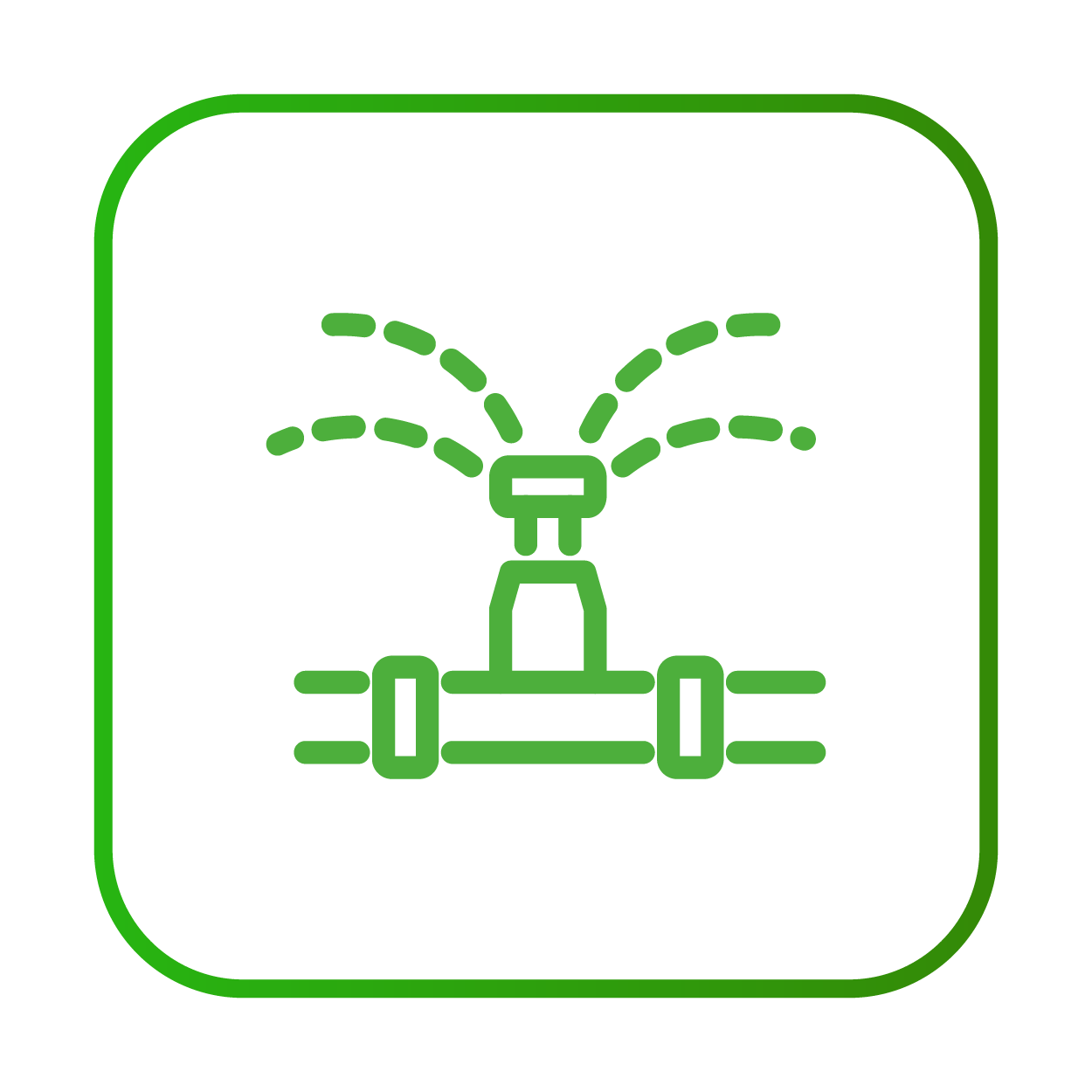 An icon of a sprinkler, that represent Marcos Landscaping irrigation services. 