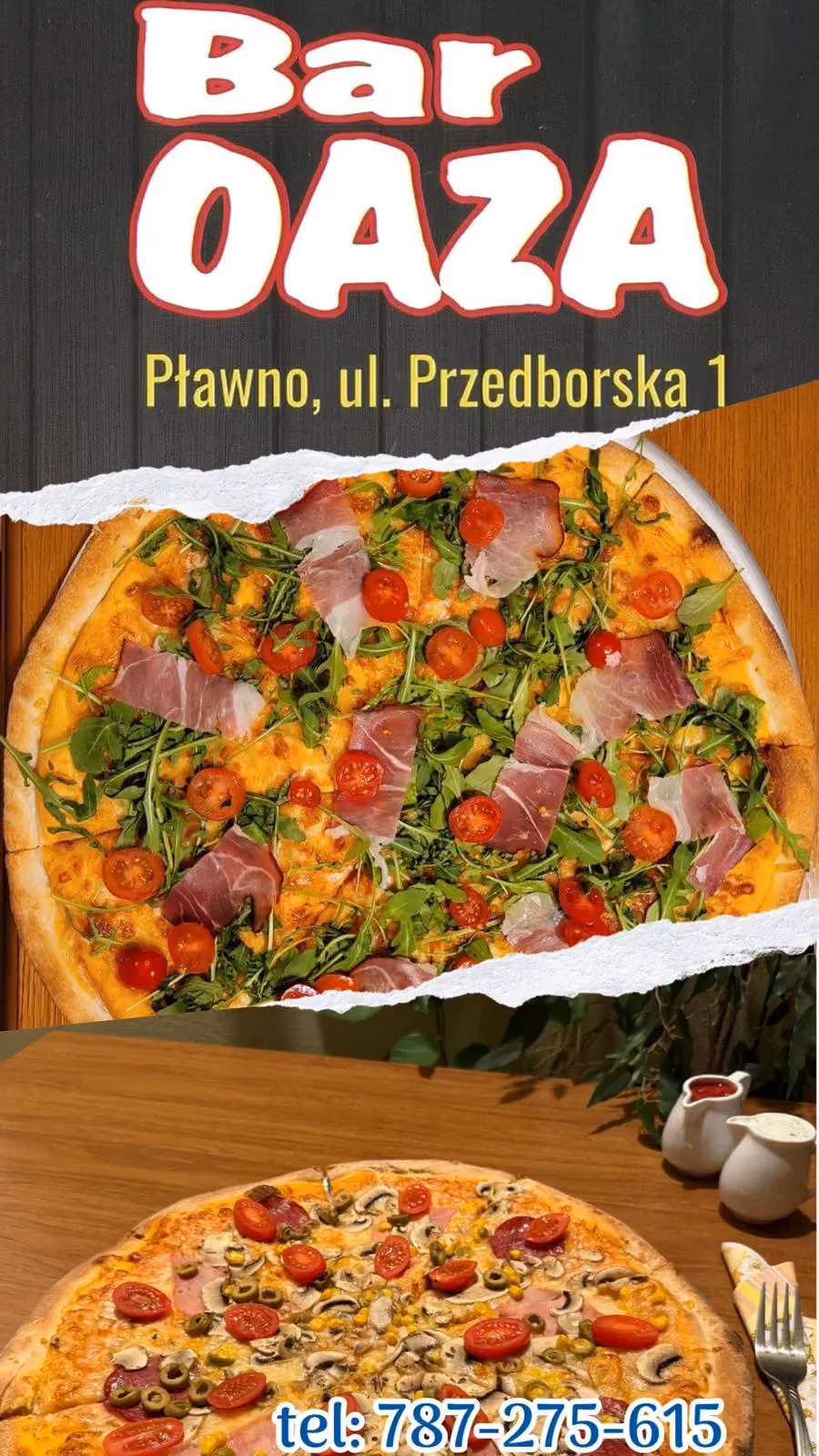 Bar Oaza w Pławnie – pizza dostępna w menu lokalu