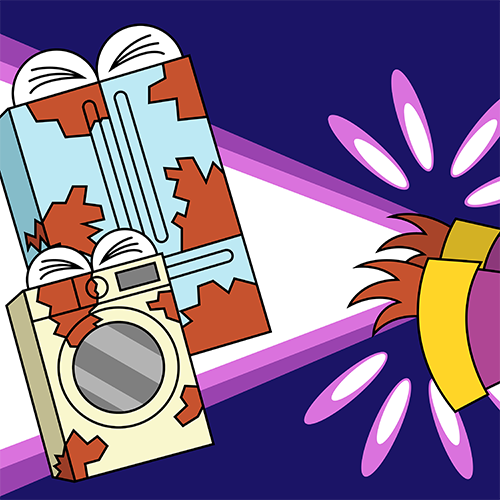 WD-40 Carousel Part 3:

The rust wizard uses its power to rust two of the appliances, the washing machine and the refrigerator, through a burst of purple magic.